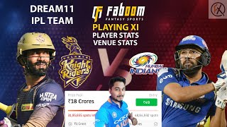 KOL vs MI Dream11 Team | KKR vs MI IPL 2020 | KKR vs MI 5th match of Dream11 ipl 2020 | faboom team