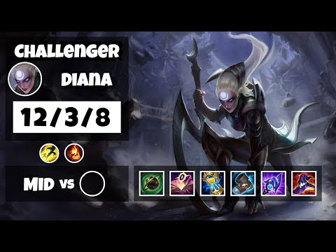 Diana vs Twisted Fate 11.8 Mid Lane Challenger Gameplay S11 (12/3/8) - BR