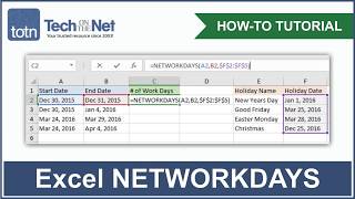 How to use the NETWORKDAYS function in Excel