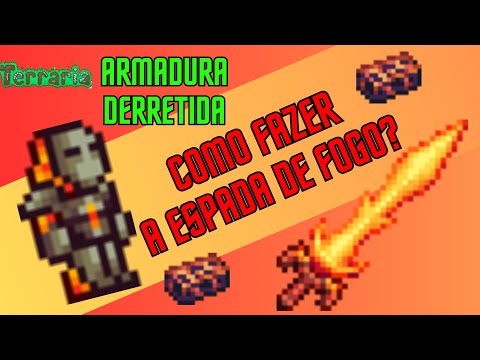 Terraria - Como fazer a espada de fogo? | Espada Volcano #terraria #terrariagameplay