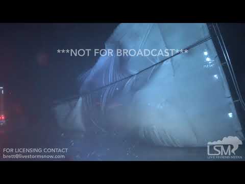 5-9-2019 Houston, Tx Insanely powerful Severe Thunderstorm almost blows semi over, damage