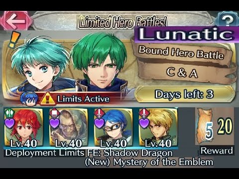 The battle with Limited unit : Vs. Ced & Asbel  - Lunatic (with F2P units, SI and Seals)