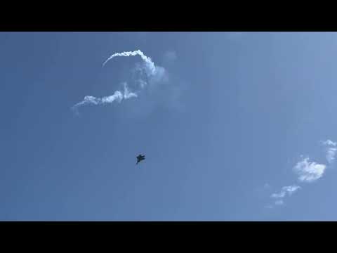 F-22 Raptor Power Loop and Pedal Turn with Flares
