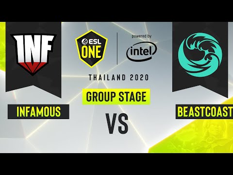 Dota2 - beastcoast vs. Infamous - Game 2 - ESL One Thailand 2020 - Group Stage - AM