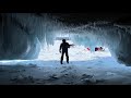 Exploring Lake Superior Ice Caves by SNOWMOBILE