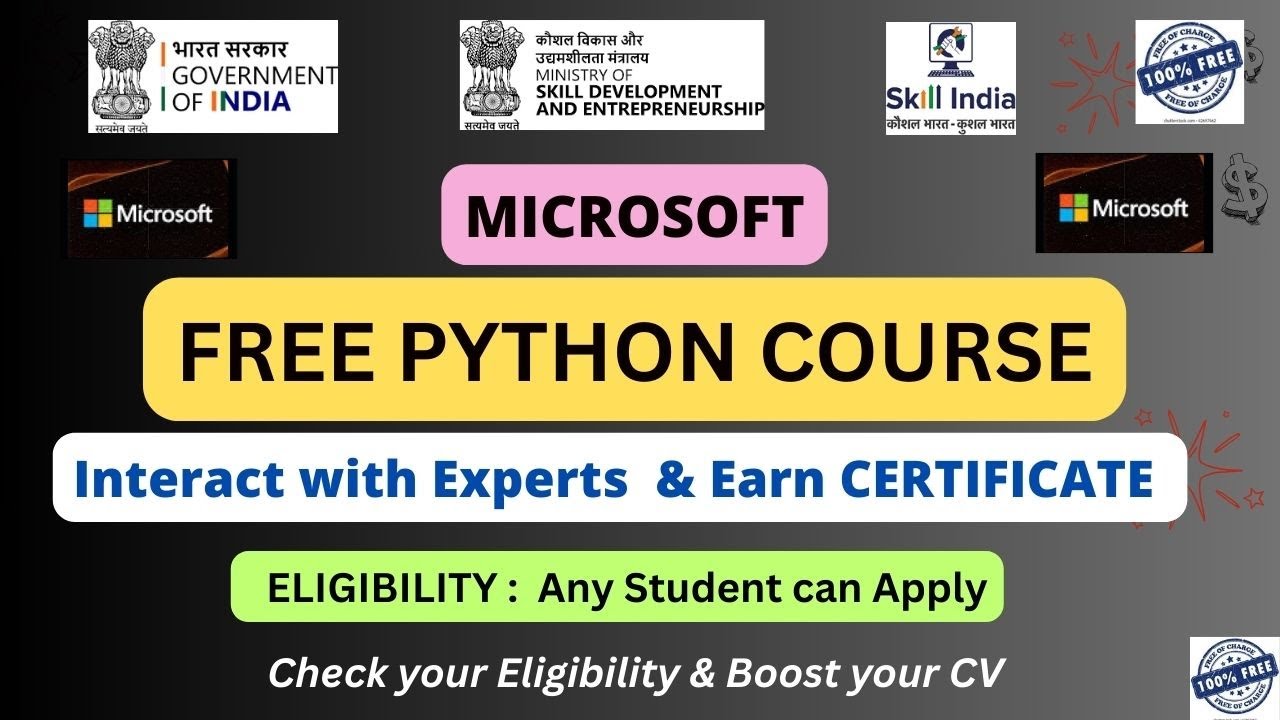 Microsoft Free PYTHON Course from Skill India  | Govt. of India | Certificate + Career Boost!