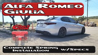Alfa Romeo Giulia Best Complete Eibach Spring Installation w/Specs