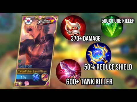 GUSION 1 SHOT DAMAGE HACK | TOP GLOBAL BEST BUILD 2023 - Gusion Gameplay🔥