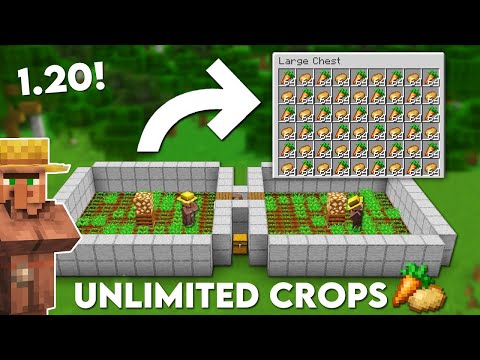 Minecraft Villager AFK Crop Farm 1.20 Tutorial - Potato Wheat Carrot