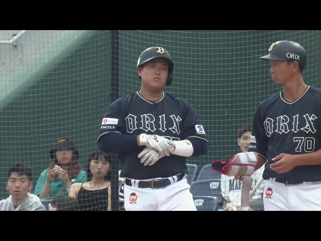 【ファーム】外の球を上手く拾う!! バファローズ・内藤鵬 レフトへの先制タイムリーヒット!!  2024年8月28日 福岡ソフトバンクホークス 対 オリックス・バファローズ