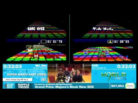 AGDQ 2016 - Super Mario Kart rainbow road final race