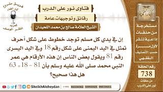 9088 - إن في يدي كل مسلم توجد خطوط على شكل أحرف ويقول بعض الناس إن هذه الأرقام هي عمر النبي ﷺ image