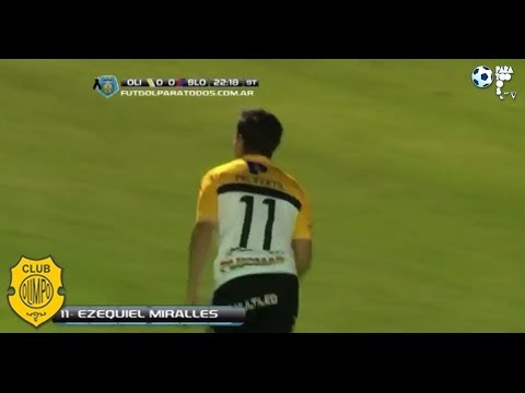 Gol de Miralles. Olimpo 1 - San Lorenzo 0. Fecha 1. Torneo Final 2014. Fútbol Para Todos