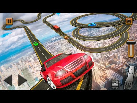 impossible stunt car tracks 3d: blue car driving stunts levels 14 & 15 - android gameplay 2022
