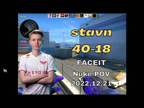 Heroic stavn 40Kills Nuke POV @ FACEIT ranked 2022.12.21 - CSGO POV