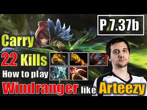 Super carry - Arteezy Windranger 22 Kills #dota2 #gameplay4k #patch737c