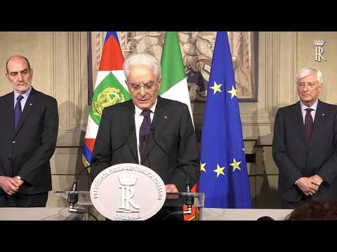 Mattarella: ora governo di servizio. No di M5S e Lega