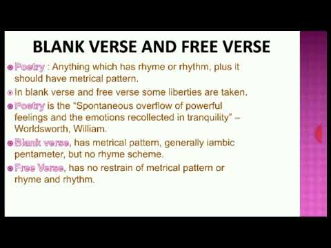 Blank Verse and Free Verse