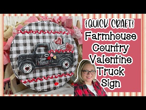 [Quick Craft] - ❤️Farmhouse Country Valentine Truck Sign #woodcrafts #handpainted