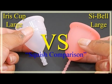 Iris Cup Lg vs Si-Bell Lg "Squish" - Menstrual Cups
