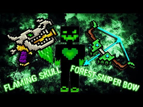 Pixel Gun 3D - Flaming Skull & Forest Sniper Bow