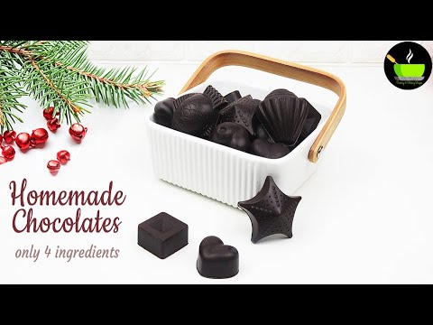 Homemade Chocolate Recipe | How To Make Chocolates At Home | 4 ingredients Homemade Chocolate Recipe