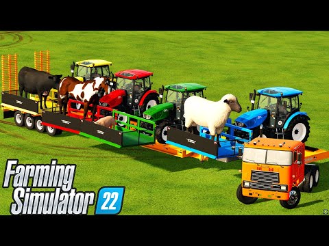 TRANSPORT OF COLORS! LOADING HORSE, PIG, SHEEP AND COW WITH ZETOR TRACTOR! Farming Simulator 22
