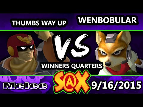 S@X 115 - Thumbs Way Up (Captain Falcon) Vs. Wenbobular (Fox) SSBM Winners Quarters - Smash Melee