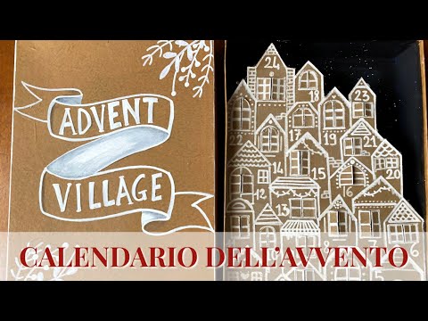 CALENDARIO DELL'AVENTO IN SCATOLA VILLAGGIO DI NATALE FACILISSIMO- ( Riciclo/ Natale) Arte per Te