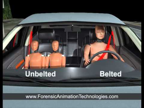 Orlando Car Accident -  Occupant Without Seat-belt Ejection Animation