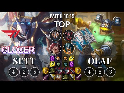 T1 Clozer Sett vs Olaf Top - KR Patch 10.15