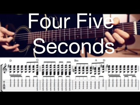 ►FOUR FIVE SECONDS-Rihanna and Kanye West Paul McCartney Acoustic Guitar Lesson/Tutorial◀︎