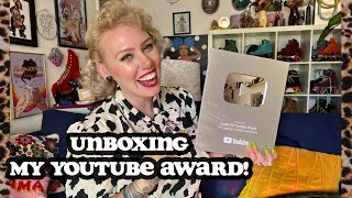 UNBOXING MY 100K SILVER CREATOR AWARD! THANK YOU. thank you. thank YOU.