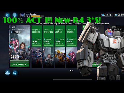ACT 1 100% EXPLORED! RANKING UP NEW 3* TO R4! [Transformers: Forged To Fight]
