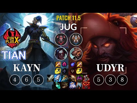FPX Tian Kayn vs Udyr Jungle - KR Patch 11.5