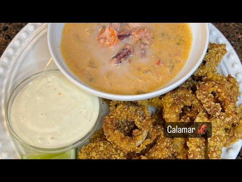 Cómo preparar Calamar: Sopa y anillos crocantes de calamar