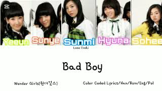 Wonder Girls (원더걸스)-Bad Boy Color Coded Lyrics/Han/Rom/Eng/Pol