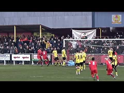 Banbury United 2 AFC Rushden & Diamonds 0 - The two goals viewed from Clubhouse side static camera