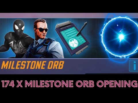 Huge 174x Milestone Orb opening. Will I get good Symbiote Spider-Man drops?  - Marvel Strike Force