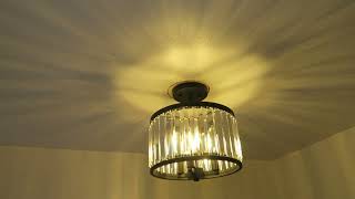 METWET Semi Flush Mount 11 Crystal Ceiling Light Review