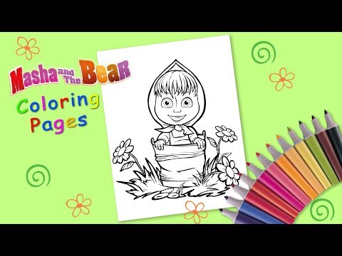 Coloring Masha and the bear. Coloring Masha for kids. Video