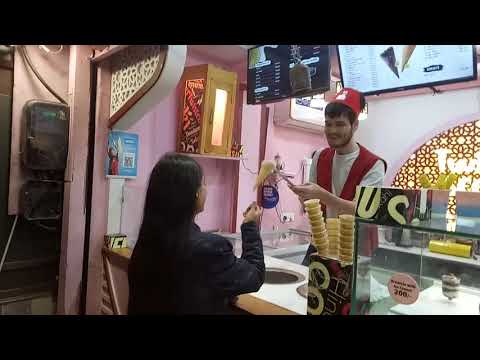 Dr.Veenu Enjoying her Naughty Time with Twisting Scoops ICE CREAM at HARIDWAR.