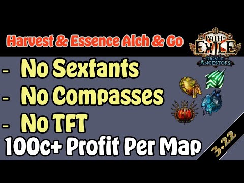 100c per map Profit - Laid Back Alch & Go Essence/Harvest Strategy Path of Exile 3.22