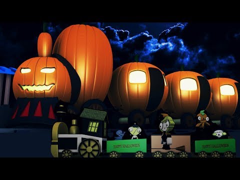 Halloween - halloween train -Train Cartoon for children - toy factory - pumpkin train