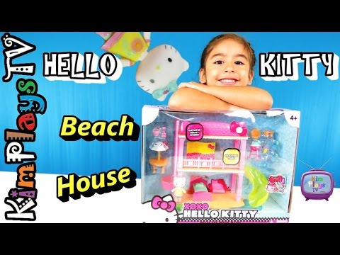 Unbox and PLAY With HELLO Kitty BEACH HOUSE and Hello Kitty + Take House to the Pool Video
