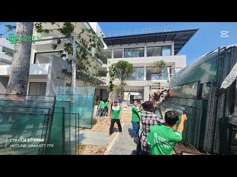 TẬP KẾT LÔ KÍNH KHỔ LỚN CHO CÔNG TRÌNH SỬ DỤNG CỬA NHÔM ROMADIO - ITALY TẠI VĨNH THẠNH CẦN THƠ