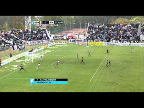 Gol de Pereyra. Gimnasia (M) 1 - Independiente RM 3. Fecha 7. Primera B Nacional 2015. FPT.