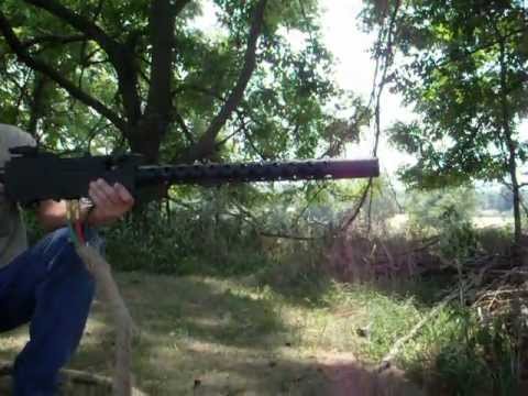 Test firing 30 cal oxygen propane machine gun