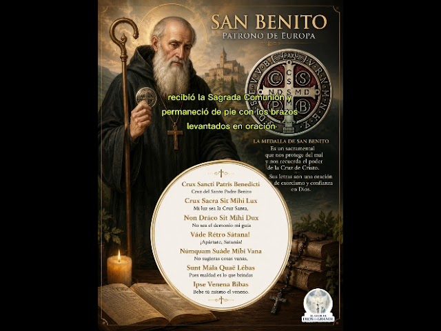 Vídeo relacionado con BDM - Pulsera de San benito, Medalla de Benito de Nursia, patrono de europa, regla de San benito y patriarca monacal. Medida ajustable - Modelo 1