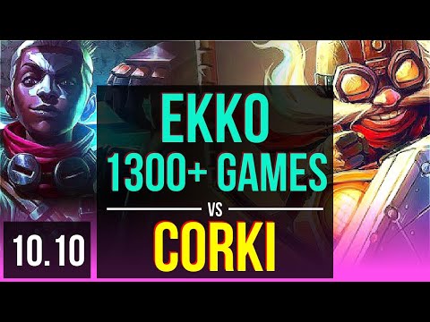 EKKO vs CORKI (MID) | 4 early solo kills, 1.4M mastery points | EUW Grandmaster | v10.10